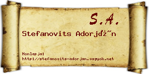 Stefanovits Adorján névjegykártya
